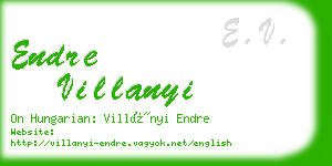 endre villanyi business card